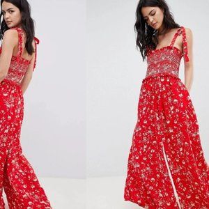 Free People Color My World Floral Jumpsuit | Size L